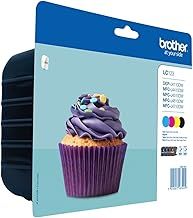Brother LC-123BK/LC-123C/LC-123M/LC-123Y Inkjet Cartridges, Black/Cyan/Magenta/Yellow, Multi-Pack, High Yield, Includes 4 x Inkjet Cartridges, Brother Genuine Supplies