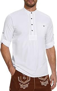 YAOHUOLE Men's Oktoberfest Shirt German Bavarian Costume Traditional Outfit Shirts Octoberfest Fancy Tops (Excluding Overalls)