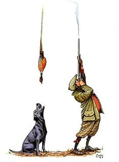 Bryn Parry Shooting greeting card featuring man and labrador. Teamwork Blank on the inside for any occasion.