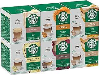 STARBUCKS White Coffee Cup Variety Pack by NESCAFÉ Dolce Gusto, Coffee Capsules 6 x 12 (72 Capsules) - Amazon Exclusive
