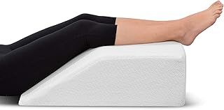 Leg Elevation Memory Foam Pillow with Removeable, Washable Cover - Elevated Pillows for Sleeping, Blood Circulation, Leg Swelling Relief and Sciatica Pain Relief - Pillow for Back Pain and Pregnancy