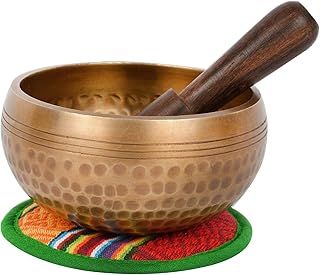 Tibetan Hand Hammered Meditation Singing Bowl with Ethnic bag. For Mindfulness, Relaxation & Healing (Ham-Small) (B66)
