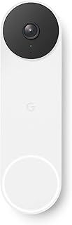 Google GWX3T Nest Doorbell (Battery) - Wireless 960p Video Doorbell - Smart WiFi Motion Only Doorbell Camera, Snow, 1 Count (Pack of 1)