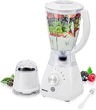 Geepas 550W 2 in 1 Food Jug Blender with 1.5L BPA Free Jar | 4 Sharp Stainless Steel Blades with 4 Speed Pulse Function | Ice Crusher, Mill, Coffee/Spice Grinder & Smoothie Maker - 2 Year Warranty