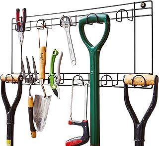 Direct Online Houseware House Of Home Tool & Garden Storage Rack | Garage Storage Wall Hanging Shed Hooks For Gardening Tools, Equipment, Shovels, Rakes, Hose | Two Tier Wall Mounted Garage Organiser