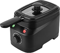 Mini Deep Fat Fryer Deep Fryer, 1.5L Deep Fat Fryers for Home Use Easy Clean, Chip Fryer with Adjustable Temperature Control, Stainless Steel Basket