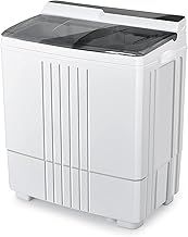 COSTWAY Twin Tub Washing Machine, 4.5KG/6KG/8.5KG Total Capacity Portable Laundry Washer Spin Dryer with Timing Function & Drain Pump for Apartment Dorms Camping (Grey+White, 4.5kg Washer+1.5kg Dryer)