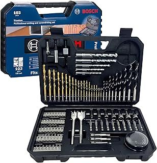 Bosch Professional Professional 2608594070 Mixed Accessory Set (103 Piece), Black