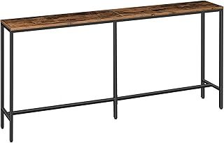 Console Table, 180 CM Narrow Long Sofa Table, Entryway Table, Industrial Sofa Table, Side Table, for Hallway, Living Room, Sturdy and Stable, Easy to Assemble, Rustic Brown ACTHR18001Z