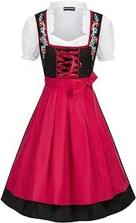 SCARLET DARKNESS Women Dirndl for Oktoberfest Traditional Beer Festival German Bavarian Outfit Fancy Dress
