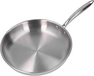 Stainless Steel Frying Pan, Thickened 304 Stainless Steel 3 Layers Non Stick Oven Proof Frying Pans Omelette pan for Induction, Electric, Gas and Ceramic Glass Hobs (30cm/11.8in)