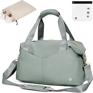 Ceneda for Ryanair Airlines 40x20x25 Cabin Bag Travel Duffel Bag Underseat Carry-on Luggage with TSA Approved Quart Size Bag & Shoes Bag, Weekender Overnight Bag for Women Men (Celadon)