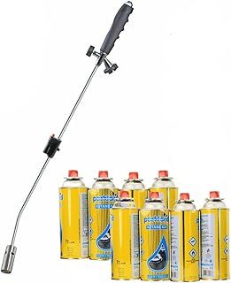 Weed Burner Butane Gas Blowtorch Garden Torch Weeds Killer Burner with Gas canisters Adjustable Flame Destroys Outdoor Moss Fungus Weed Wand (1x Weed Wand)