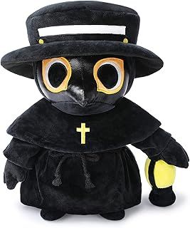 Plague Doctor Plush Toy, 35cm Spooky Cute Stuffed Plushie Pillow Doll, Soft Fluffy Halloween Hugging Cushion Decor, Present for Kids and Adults (21321)