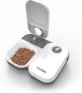 Cat Mate C200 2 Meal Automatic Pet Feeder with Timer and Ice Pack For Cats And Small Dogs, For use with Wet and Dry Food - White