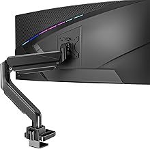 WALI Single Monitor Gas Spring Desk Mount, Heavy Duty Monitor Arm for Ultrawide Screen up to 35 inch, 33 lbs. Fully Adjustable, Mounting Holes 75 and 100 (GSM001XL), Black