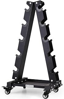 LIONSCOOL Premium Solid Steel Dumbbell Rack Stand Only, A-Frame Portable Weight Storage Organizer with Optional Tray and Wheels, Perfect for Home Gym Fitness Equipment Storage