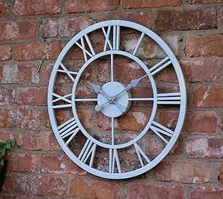 HH Home Hut Garden Wall Clock Roman Numerals Face Large Indoor Outdoor Giant Metal Copper 58cm