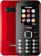 TTfone TT150 Unlocked Basic Mobile Phone UK Sim Free with Bluetooth, Long Battery Life, Dual Sim with camera and games, easy to use, durable and light weight pay as you go (Red, with USB Cable)