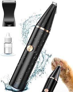 oneisall Dog Paw Trimmer with Double Blades,Silent Dog Clippers Cat Paw Trimmer Shaver for Dogs Cats Face,Eyes, Ears