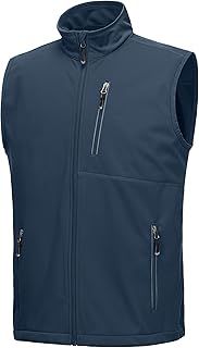 33,000ft Men's Lightweight Softshell Gilet, Windproof Waterproof Outerwear Vest Gilets Sleeveless Jacket for Cycling Running Hiking Golf Travel