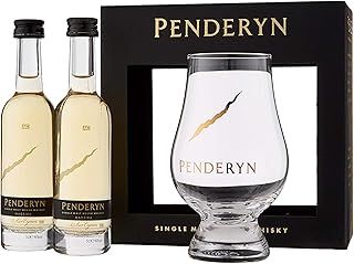 Penderyn Madeira Single Malt Welsh Whisky Pack - contains 2 x 5cl Single Malt Whisky 46 percent ABV, also comes with a Nosing Glass, in a beautiful pack. Award Winning.