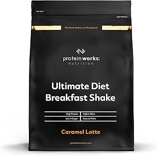 Protein Works - Ultimate Diet Breakfast Shake , Low Calorie Breakfast Shake , High Protein , Low Sugar Breakfast , 9 Servings , Caramel Latte , 500g