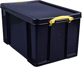 Really Useful Box Plastic Storage 84 Litre Recycled Solid Black