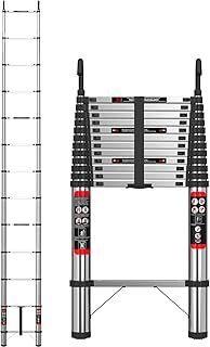 5M Telescopic Ladder with Hook Stainless Steel Heavy Duty Extendable Foldable Multi Purpose Ladder EN131 Safety Approved