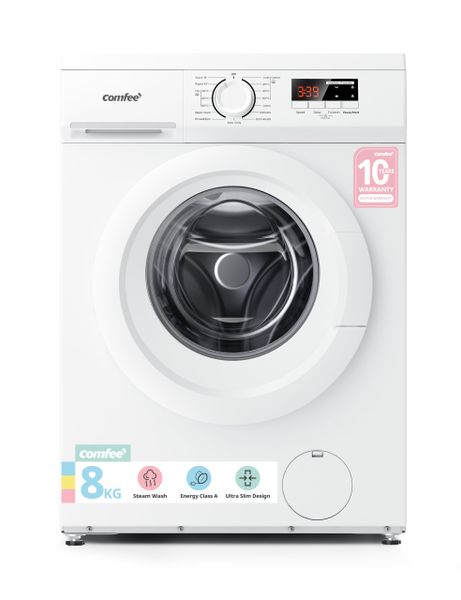 COMFEE' 8kg Washing Machine Energy Class A 1400rpm BLDC Motor Slim White