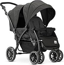 Elena Duo Tandem Pushchair for Children - Double Duett with 5-Point Harness and Adjustable to 4 Years (Black)