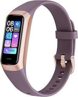 Fitness Tracker Activity Tracker 1.10''AMOLED Touch Color Screen,Smart Watch with 24/7 Blood Oxygen Heart Rate and Sleep Monitor,IP68 Waterproof,Step Counter Health for Women Men (Dark Night Purple)