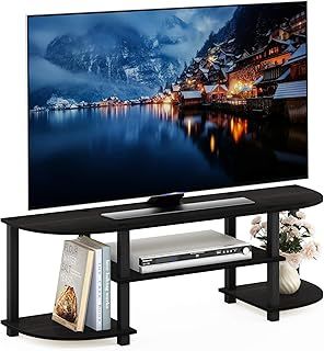 Furinno Turn-S-Tube Wide TV Entertainment Center, TV Unit, TV Stand, Espresso/Black, 120 (W) x 40 (H) x 34 (D) cm