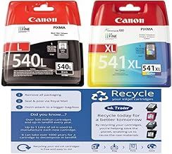 Canon PG-540 L & CL-541 XL Genuine Ink Cartridges For Pixma Printers & Freepost Recycling Pack - Packaging May Vary