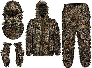 Amagogo Ghillie Suit, Lightweight 3D Leaf Ghillie Suit Adult, Ghillie Camo Suit for Hunting Bird Watching Photography Halloween Party