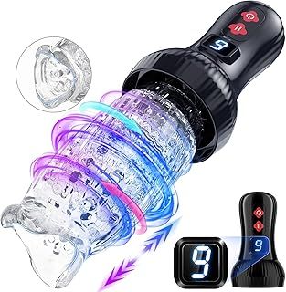 Kismloit Electric Male Masturbator Sex Toys for Men, LCD Display Mastuabors Toy for Penis Stimulation 9 Rotating & Thrusting Sex Toys4mens UK,Adult Pocket Pussy Sex Doll Sex Toys4couples Men & Women