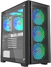 HellCracks features preinstalled 12cm ARGB fans, 5V 3-pin ARGB & PWM fan hub, ATX, Micro ATX, ITX tempered glass gaming case (HCS403)