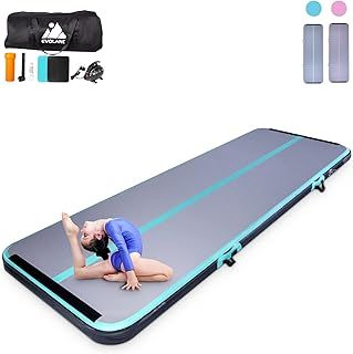 EVOLAND 3M Inflatable Gymnastics Mat, 10cm Thick Practice Mat for Home