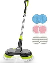 Cordless Electric Mop, Dual Spin Floor Cleaning Mop with LED Headlight/Stand-Free/Water Sprayer,Handheld Polisher Scrubber with 300 ML Water Tank for Multi Floors