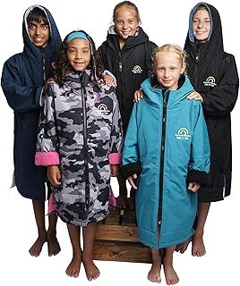 Time & Tide UK Seller Dry Kids Changing Robe, Waterproof Warm Fleece Coat, Swim/Surf Poncho for Boys/Girls