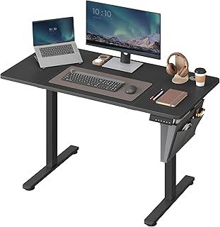 VASAGLE Electric Standing Desk, Height Adjustable Desk, 60 x 120 x (72-120) cm, 4 Memory Heights, Storage Pocket, for Home Office, Study, Cloud White LSD132W02