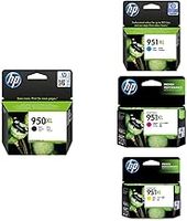 HP CN045AE, CN046AE, CN047AE, CN048AE 950XL/951XL Original Ink Cartridges, Black/Cyan/Magenta/Yellow, Bundle, Pack of 4
