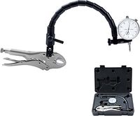 KATSU Flexible Arm Grip Clamp Vise Plier Base Dial Test Indicator 0-10mm Gauge for Checking Disc Rotor Tire Wheel Runout and Ball Joint Wear, Automotive Measuring Tool
