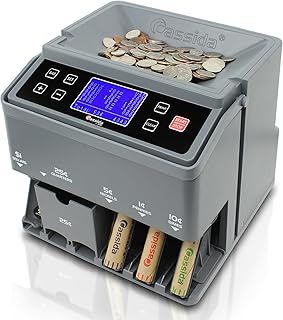 C300 Professional USD Coin Counter, Sorter and Wrapper/Roller, 300 Coins/min, with Quickload and Printing-Compatible