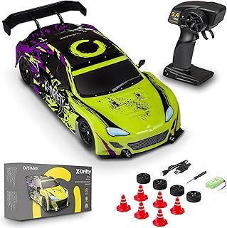 X-Drifty Pro RC Drift Car for Kids & Adults - 1:16 Scale 4WD High-Speed 20 km/h with Dual Batteries, Customizable Decals, LED Lights, Race & Drift Tires, Durable Design, Ready-to-Run