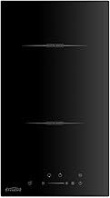 COVERCOOK Built-in Induction Hob 30cm, 2 Zone Electric Hob, 2 Ring Domino Cooktop, Double Induction Cooker with 9 Power Levels, 3500W, Slider Touch Control, Timer, Child Lock, Power Boost, Black