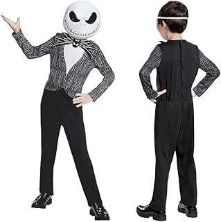 Disney Official Classic Nightmare Before Christmas Jack Skellington Costume Kids with Mask, Suit Fancy Dress Halloween Costumes for Kids