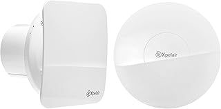 Xpelair C4HTSR 4" Simply Silent Contour bathroom extractor fan with humidistat and timer, plus choice of square and round baffles, White, 240V