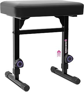 Liquid Stands Piano Bench Adjustable Stool – Music Keyboard Bench Seat for Piano Keyboard Stand with Black Padded Cushion for Musicians Piano Stool Chair,MS1083
