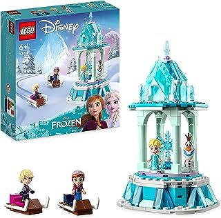 LEGO | Disney Princess Anna and Elsa's Magical Merry-Go-Round, Frozen Castle Inspired Playset with Princess Micro Dolls and Olaf Figure, Toy Gift for 6 Plus Years Old Kids, Girls, Boys 43218